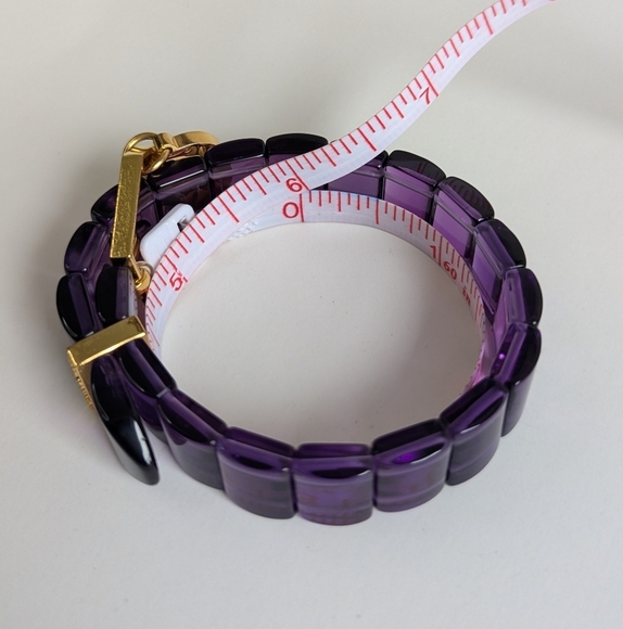 Rustic Cuff Amethyst/ Pink Stretchy Bracelet Set Buckle Motif, Shamballa Crystal - Picture 13 of 13